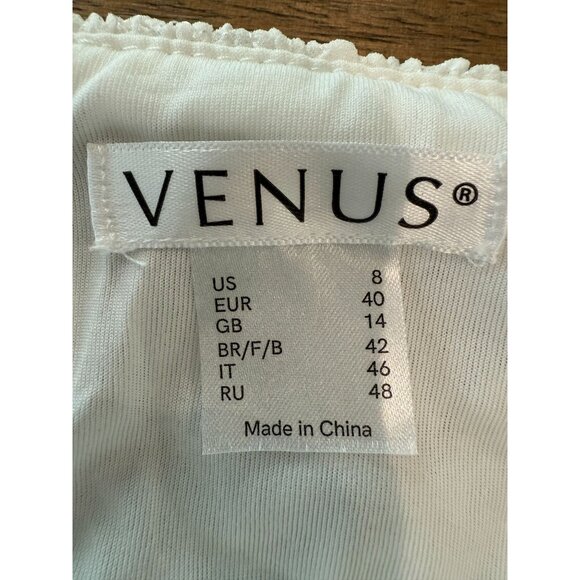 Women's Venus White Tiered Dress,  size 8 - Picture 10 of 16